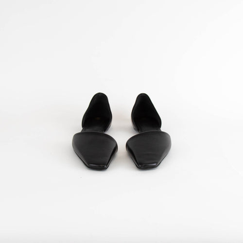 Toteme Black The Asymmetric Leather Ballet Flat