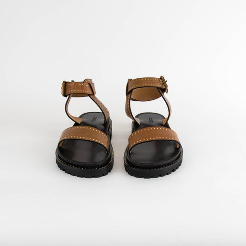 Isabel Marant Brown Leather Breena Ankle Strap Sandals