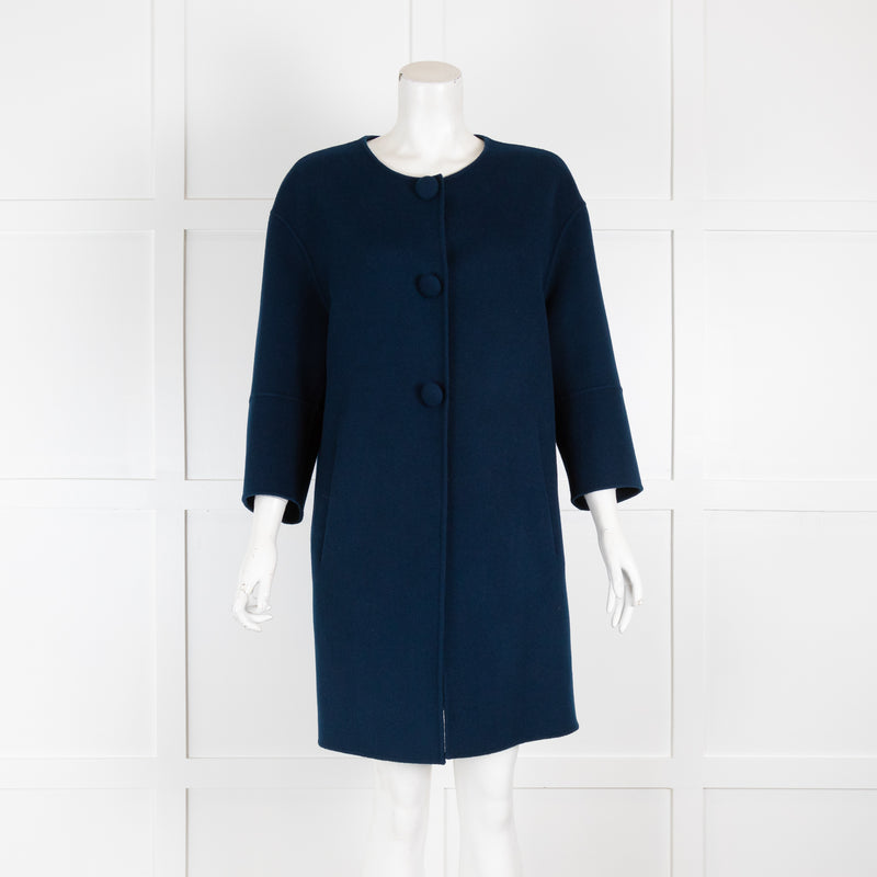 Riani Dark Blue Collarless Coat