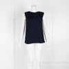 Marni Navy Crinkle Sleeveless Top