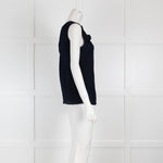 Marni Navy Crinkle Sleeveless Top