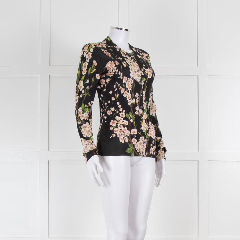 Dolce & Gabbana Fine Knit Blossom Print Cardigan