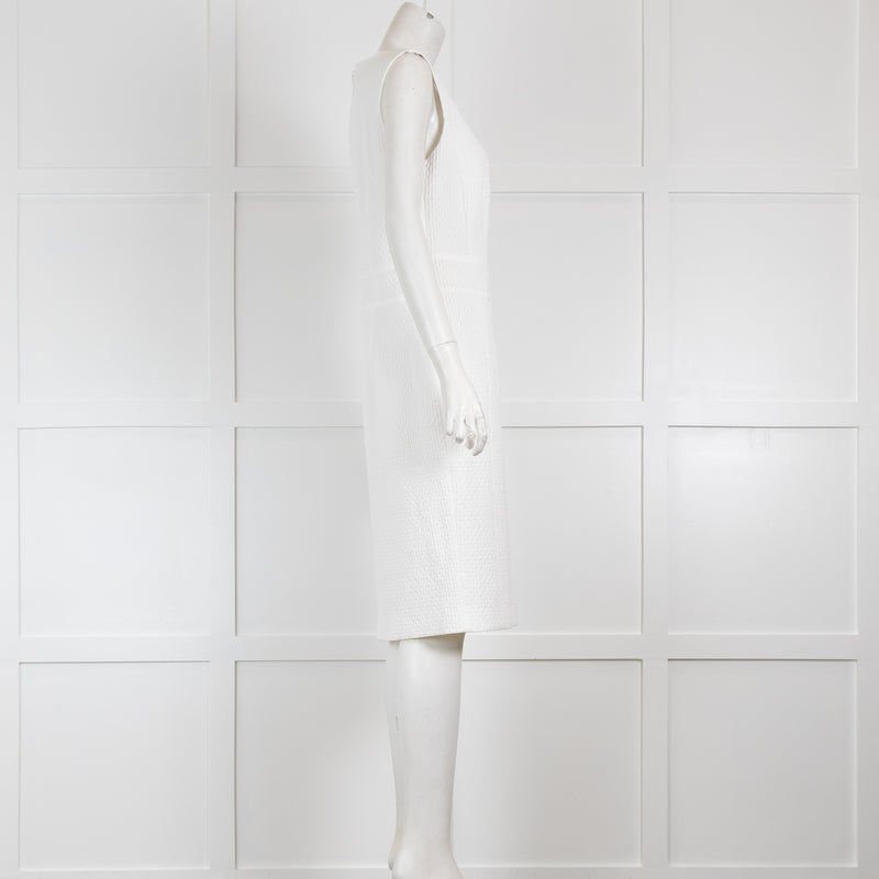 Laurel White Textured Shift Dress