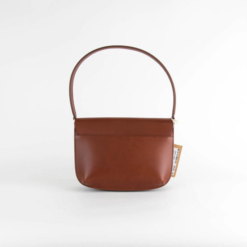 A.P.C. Sarah Leather Flap Shoulder Bag In Brown