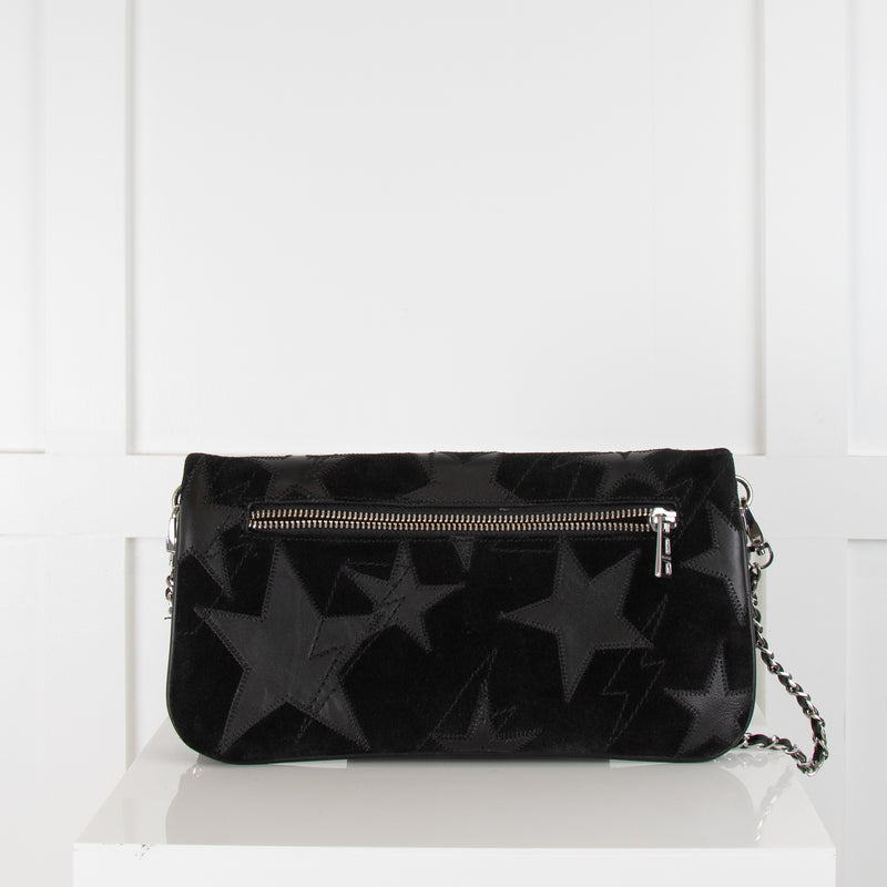 Zadig & Voltaire Black Suede Star Patchwork Crossbody Bag