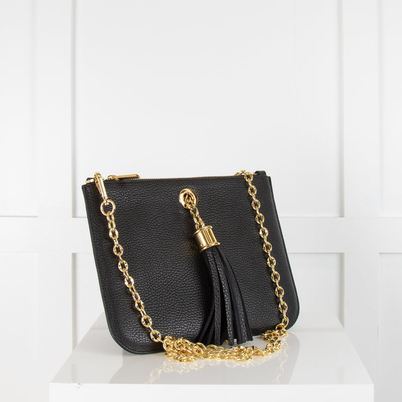 Sara Haran Black Crossbody With Tassels