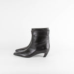 KHAITE Arizona Leather 45mm Slant Heel Point Toe Ankle Boot