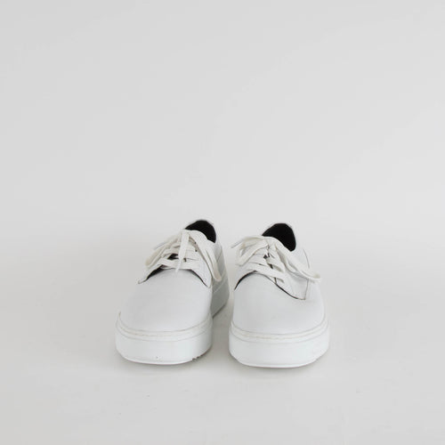 Eileen Fisher White Leather Lace Up Trainers