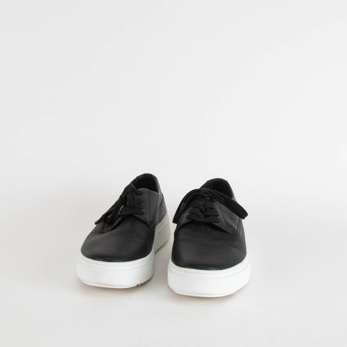 Eileen Fisher Black Leather Lace Up Trainers