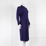 Valentino Cobalt Long Sleeve Dress with Waist Detail