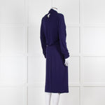 Valentino Cobalt Long Sleeve Dress with Waist Detail