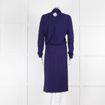 Valentino Cobalt Long Sleeve Dress with Waist Detail