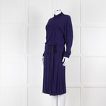 Valentino Cobalt Long Sleeve Dress with Waist Detail