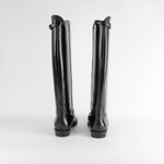 Toteme Black Leather Square Toe Riding Boot