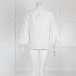 Loro Piana  Off White Blouse with Fluted Sleeves