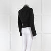 Maje Black Boucle Bomber Jacket with Crinkle Vinyl Accents