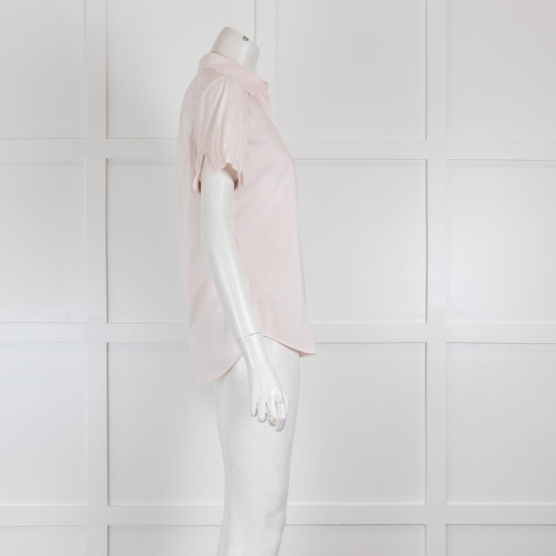 Loro Piana Pink Short Sleeved Blouse with Pleating Details