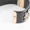 Chanel Black Gold Butterfly Detail Enamel Bracelet Cuff