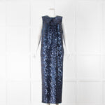 By Malene Birger Navy Sequinned Sleeveless Maxi Dress