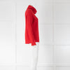 Allude Red Cashmere Ribbed Sweater