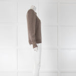 Ba&Sh Brown Laced Cuff Wool Blend Jumper