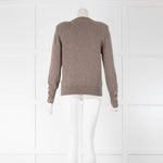 Ba&Sh Brown Laced Cuff Wool Blend Jumper