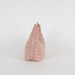 Salvatore Ferragamo Pale Pink Calfskin Quilted Leather Handbag