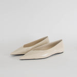 Toteme Cream Asymmetric Leather Ballet Flats