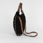 Marni Black Suede Tote Bag With Silver Studs