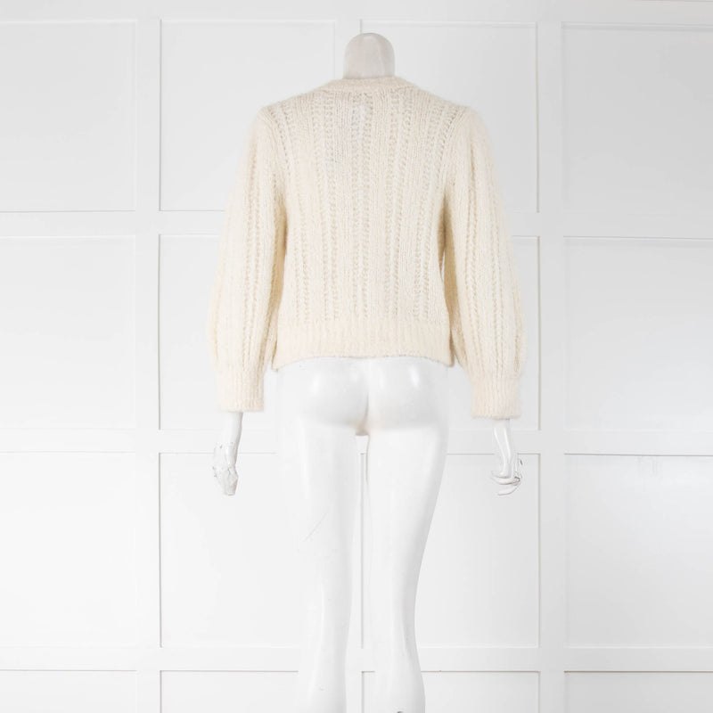 Bellerose Cream Knit Cropped Cardigan