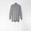 Luisa Spagnoli Grey Cardigan Silver Buttons Lurex Edging