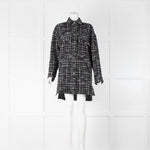 The Kooples Black Blue White Tweed Shacket