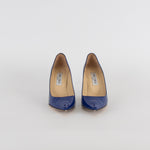 Jimmy Choo Blue Patent Heeled Pointy Shoes