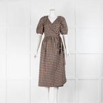 Baum und Pferdgarten Black Brown Check Wrap Dress