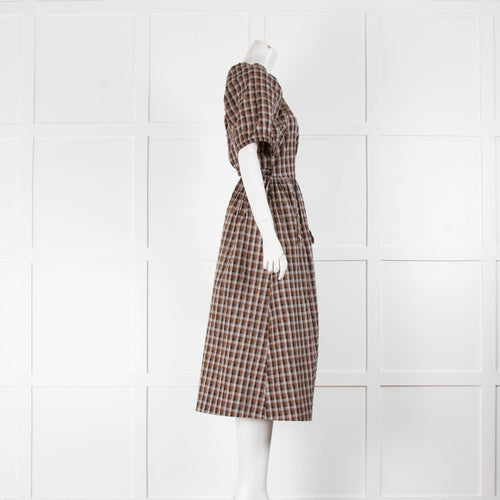 Baum und Pferdgarten Black Brown Check Wrap Dress