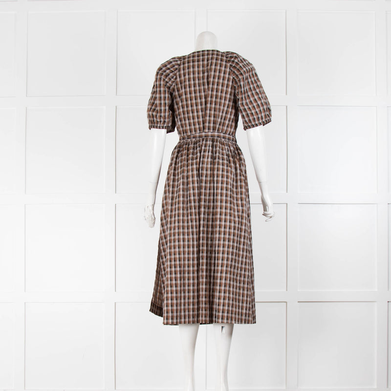 Baum und Pferdgarten Black Brown Check Wrap Dress