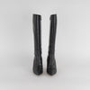 Gucci Black Monogram Leather Heeled Pointed Boots