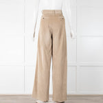 Weekend Max Mara Beige Corduroy Wide Leg Trousers