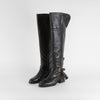 See By Chloe Black High Knee Tassel Detail Leather Boots