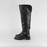 See By Chloe Black High Knee Tassel Detail Leather Boots