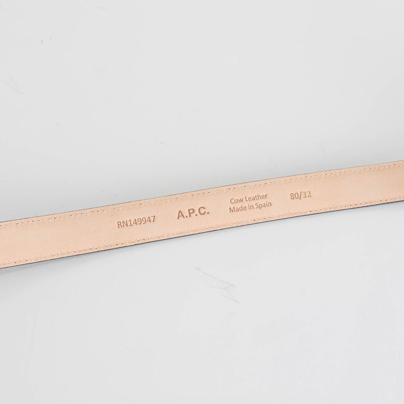 A.P.C Rosette Black Leather Thin Belt