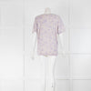 Eric Bompard Cream Lilac Cashmere Silk Floral Print Sweater