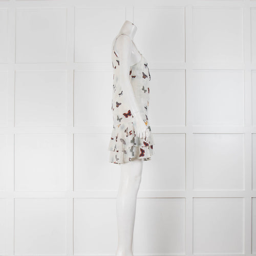 The Kooples Cream Multi Butterfly Print Sleeveless Mini Dress