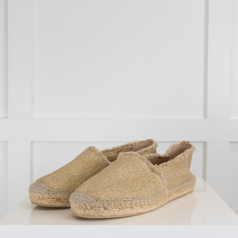 Castaner Gold Flat Espadrille