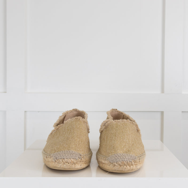 Castaner Gold Flat Espadrille