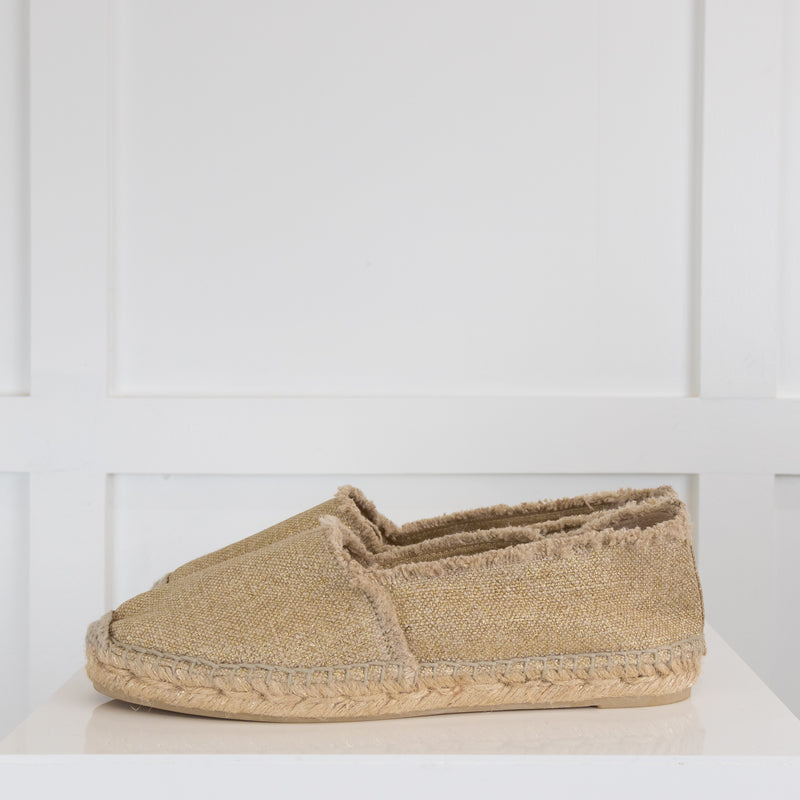 Castaner Gold Flat Espadrille