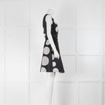 Sarah Pacini Black Light Grey Large Dot Wrap Dress