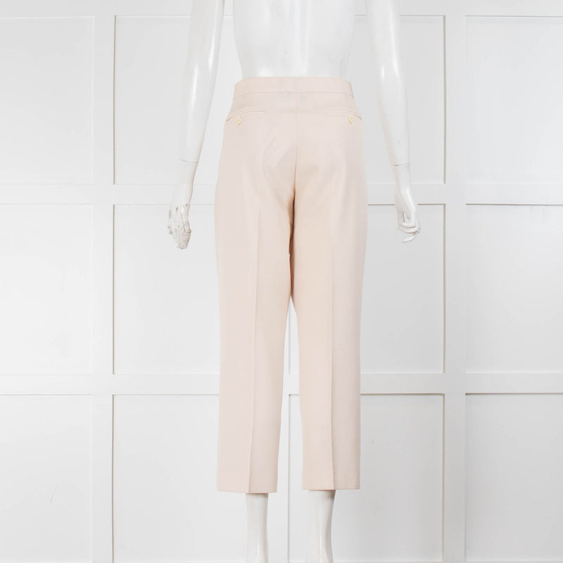 Joseph Cream Light Wool Cropped Trousers