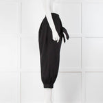 Batsheva Black Cotton Tie Up Pocket Detail Tapered Trousers