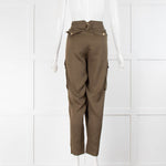 ME + EM Olive Green Gold Button Cargo Trousers